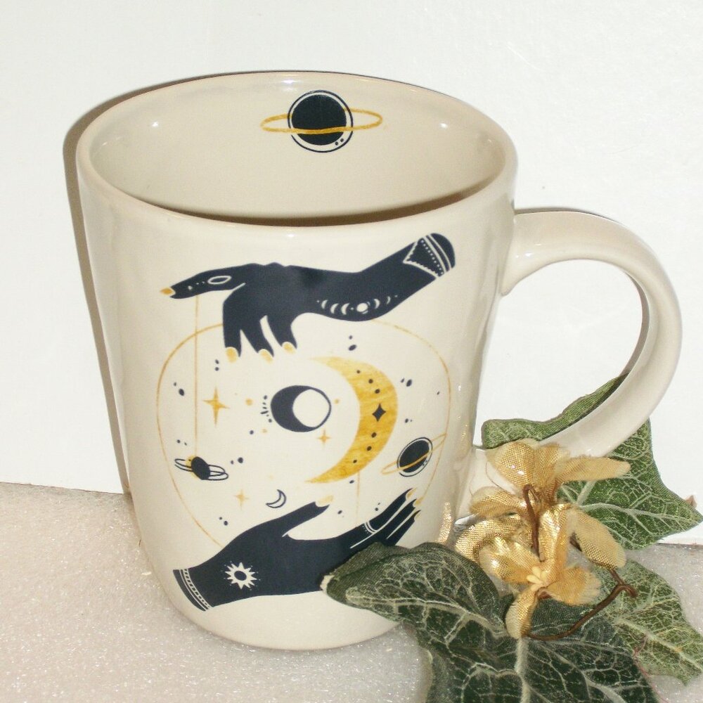 MADISON STUDIO Celestial Design Ceramic Coffee Mug NEW 16 oz Capacity Sun Moon